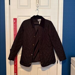 G.H. Bass & Co. Women’s Quilted Black Jacket with Corduroy Collar